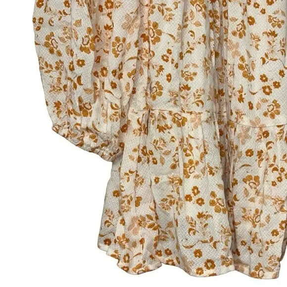 Altard state boho floral smocked puff sleeve mini dress - Picture 11 of 13